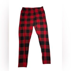 Red and Black Plaid Leggings